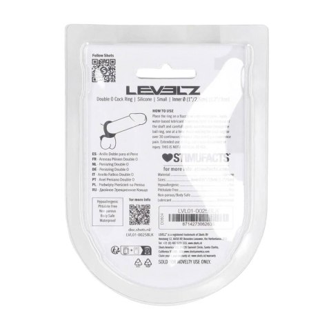 Double O Silicone Cockring - S - Black Levelz by Shots
