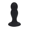 Double Rattle Liquid Silicone Anal Plug - M - Black Levelz
