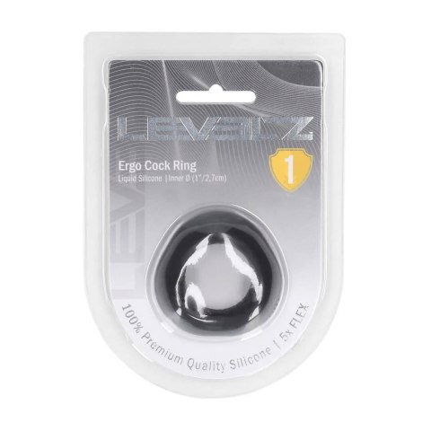 Ergo Liquid Silicone Cockring - Black Levelz