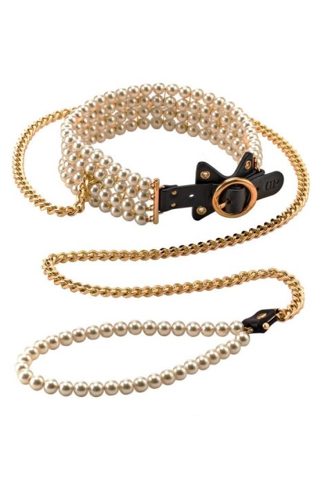 GUILTY PLEASURE LUMINIOUS PEARL LEASH AND COLLAR Guilty Pleasure BDSM