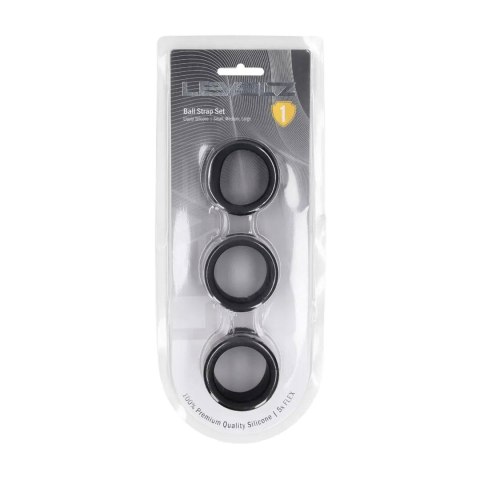 Liquid Silicone Ball Strap Set of 3 - S/M/L - Black Levelz by Shots