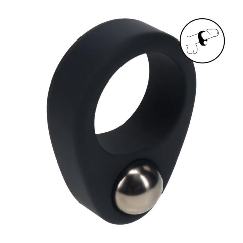 Liquid Silicone Single Weighted Ball Cockring - Black Levelz by Shots