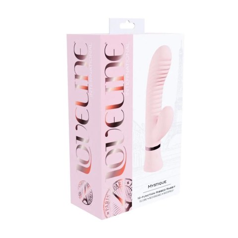 Mystique - Ribbed Rabbit Vibrator - Pink Loveline