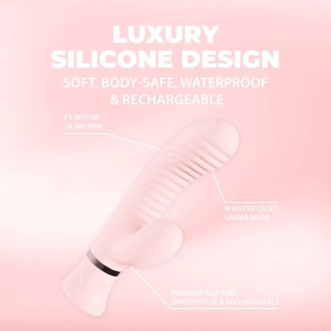 Mystique - Ribbed Rabbit Vibrator - Pink Loveline