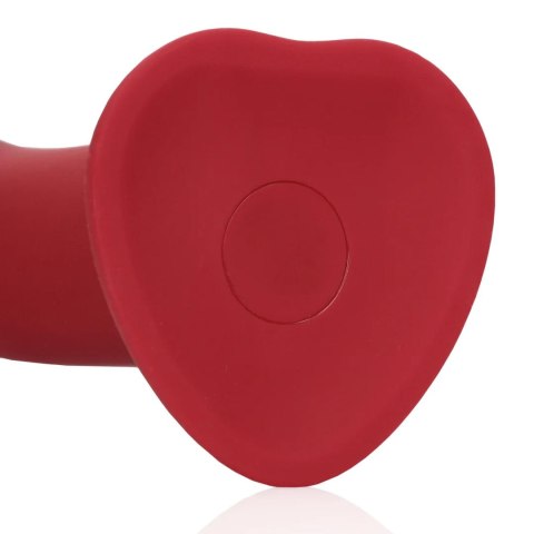 Non-Phallic Vibrating Dildo - Large - Raspberry Red Loveline