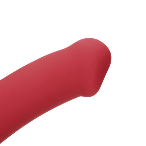 Non-Phallic Vibrating Dildo - Large - Raspberry Red Loveline