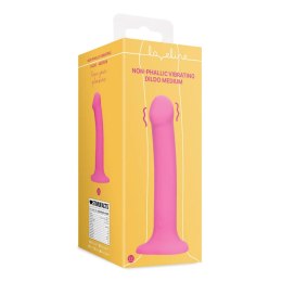 Non-Phallic Vibrating Dildo - Medium - Powerful Pink Loveline