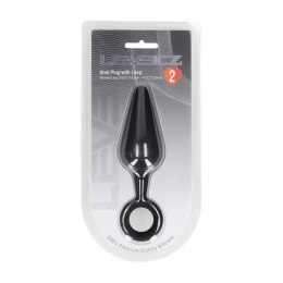 Silicone Anal Plug with Loop - L - Black Levelz