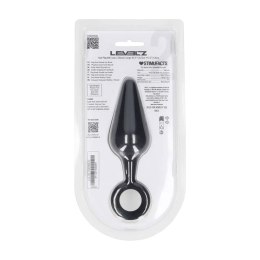 Silicone Anal Plug with Loop - L - Black Levelz