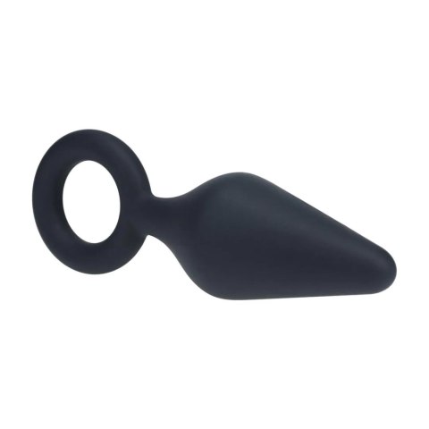 Silicone Anal Plug with Loop - L - Black Levelz