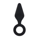 Silicone Anal Plug with Loop - L - Black Levelz