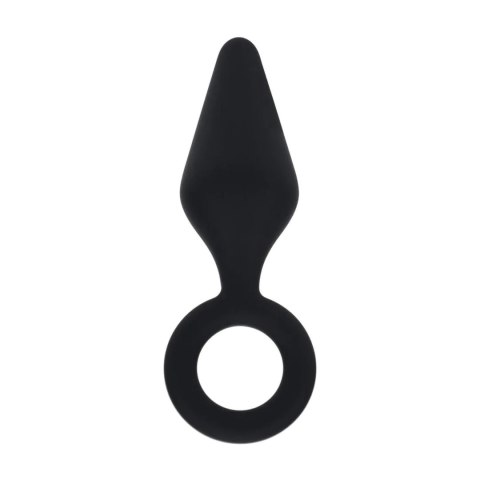 Silicone Anal Plug with Loop - L - Black Levelz