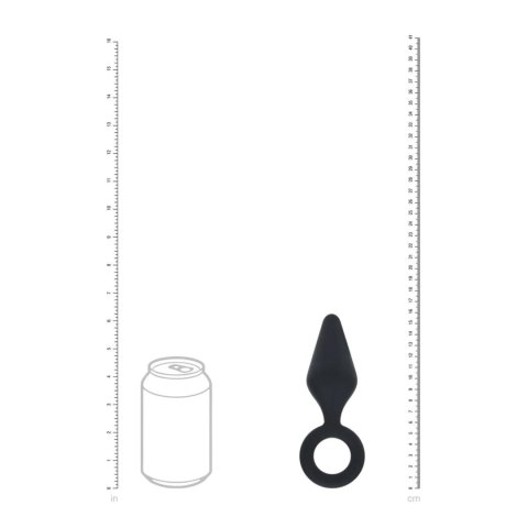 Silicone Anal Plug with Loop - L - Black Levelz