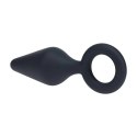 Silicone Anal Plug with Loop - L - Black Levelz