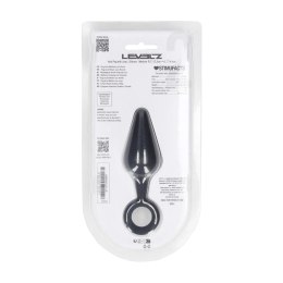 Silicone Anal Plug with Loop - M - Black Levelz