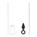 Silicone Anal Plug with Loop - M - Black Levelz