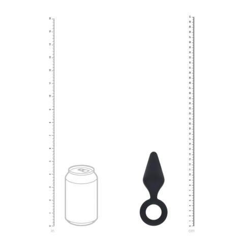 Silicone Anal Plug with Loop - M - Black Levelz