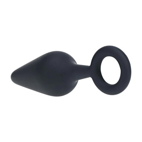 Silicone Anal Plug with Loop - M - Black Levelz