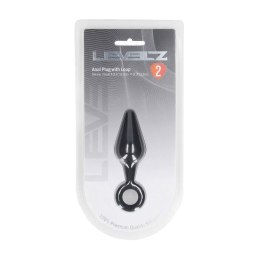 Silicone Anal Plug with Loop - S - Black Levelz