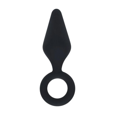 Silicone Anal Plug with Loop - S - Black Levelz