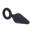 Silicone Anal Plug with Loop - S - Black Levelz