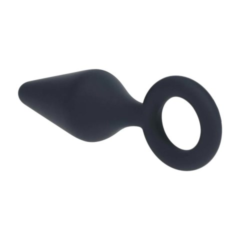Silicone Anal Plug with Loop - S - Black Levelz