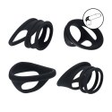 Silicone Cock and Ball Ring Set of 4 - Black Levelz by Shots