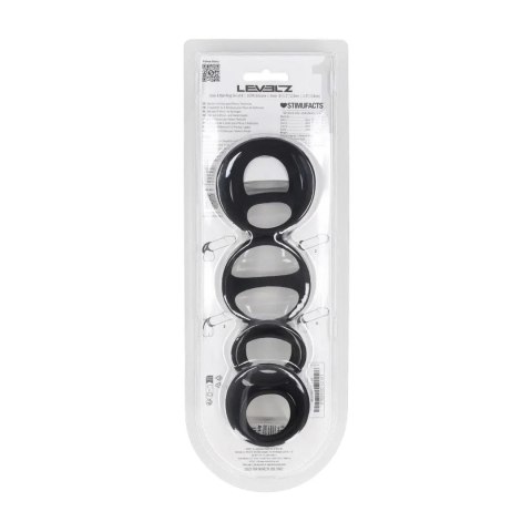 Silicone Cock and Ball Ring Set of 4 - Black Levelz by Shots