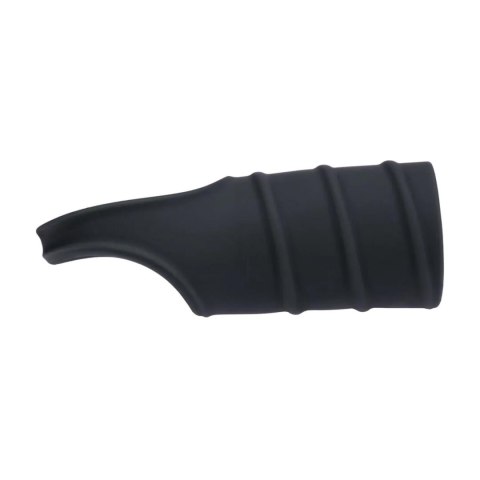 Silicone Cockring and Ribbed Sleeve - Black Levelz by Shots