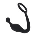Silicone Cockring with Prostate Stimulator - L - Black Levelz