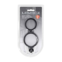 Silicone Double Cockring with Anal Stimulator - Black Levelz