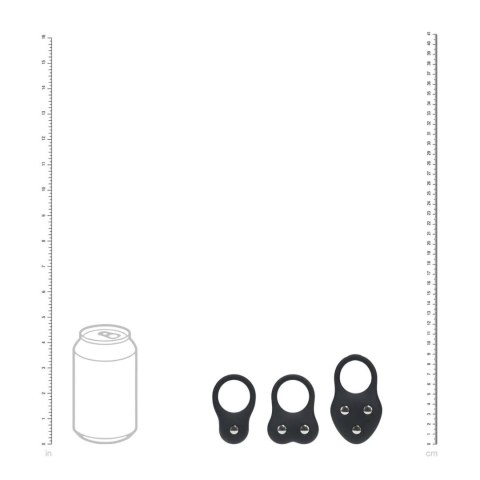 Silicone Training Cockring Set of 3 - S/M/L - Black Levelz by Shots