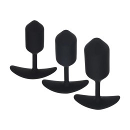Silicone Weighted Anal Plug Training Set of 3 - Black Levelz