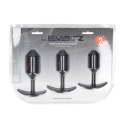 Silicone Weighted Anal Plug Training Set of 3 - Black Levelz