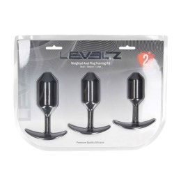 Silicone Weighted Anal Plug Training Set of 3 - Black Levelz