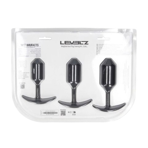Silicone Weighted Anal Plug Training Set of 3 - Black Levelz