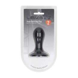 Single Rattle Liquid Silicone Anal Plug - S - Black Levelz
