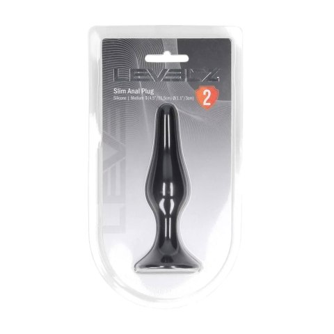 Slim Silicone Anal Plug - M - Black Levelz