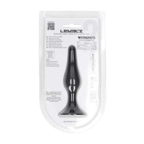 Slim Silicone Anal Plug - M - Black Levelz
