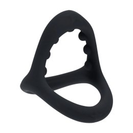 Soft Bead Grip Silicone Cock and Ball Ring - Black Levelz