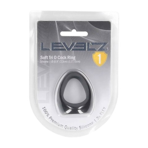 Soft Tri O Silicone Cockring - Black Levelz