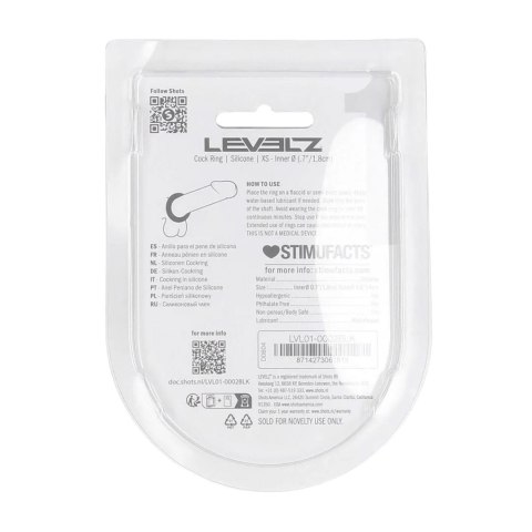 Solid Silicone Cockring - XS - Black Levelz by Shots