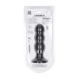 Tri Rattle Liquid Silicone Anal Plug - L - Black Levelz