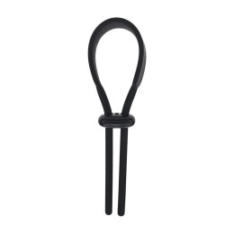 Wide Adjustable Silicone Lasso Cockring - 5mm - Black Levelz