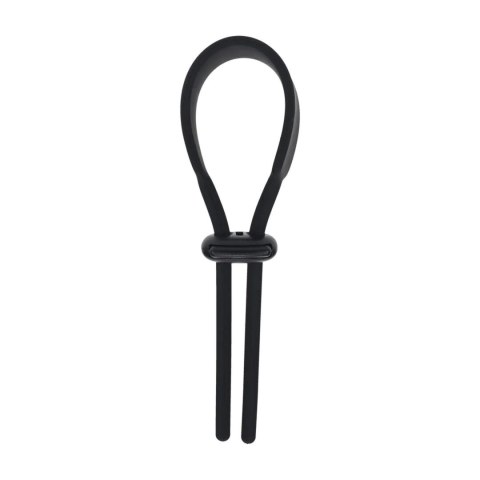 Wide Adjustable Silicone Lasso Cockring - 5mm - Black Levelz