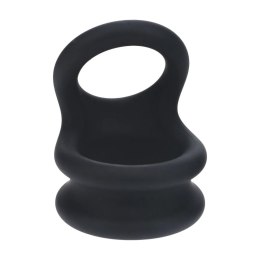 Wide Double O Silicone Cockring - L - Black Levelz