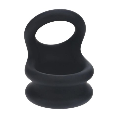 Wide Double O Silicone Cockring - L - Black Levelz