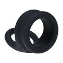 Wide Double O Silicone Cockring - L - Black Levelz