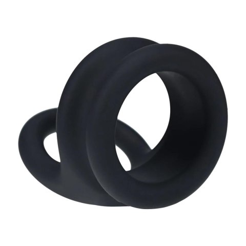 Wide Double O Silicone Cockring - L - Black Levelz