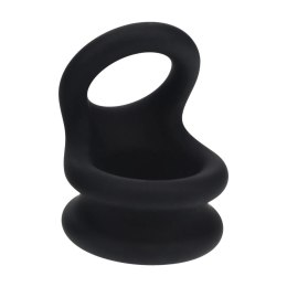 Wide Double O Silicone Cockring - M - Black Levelz